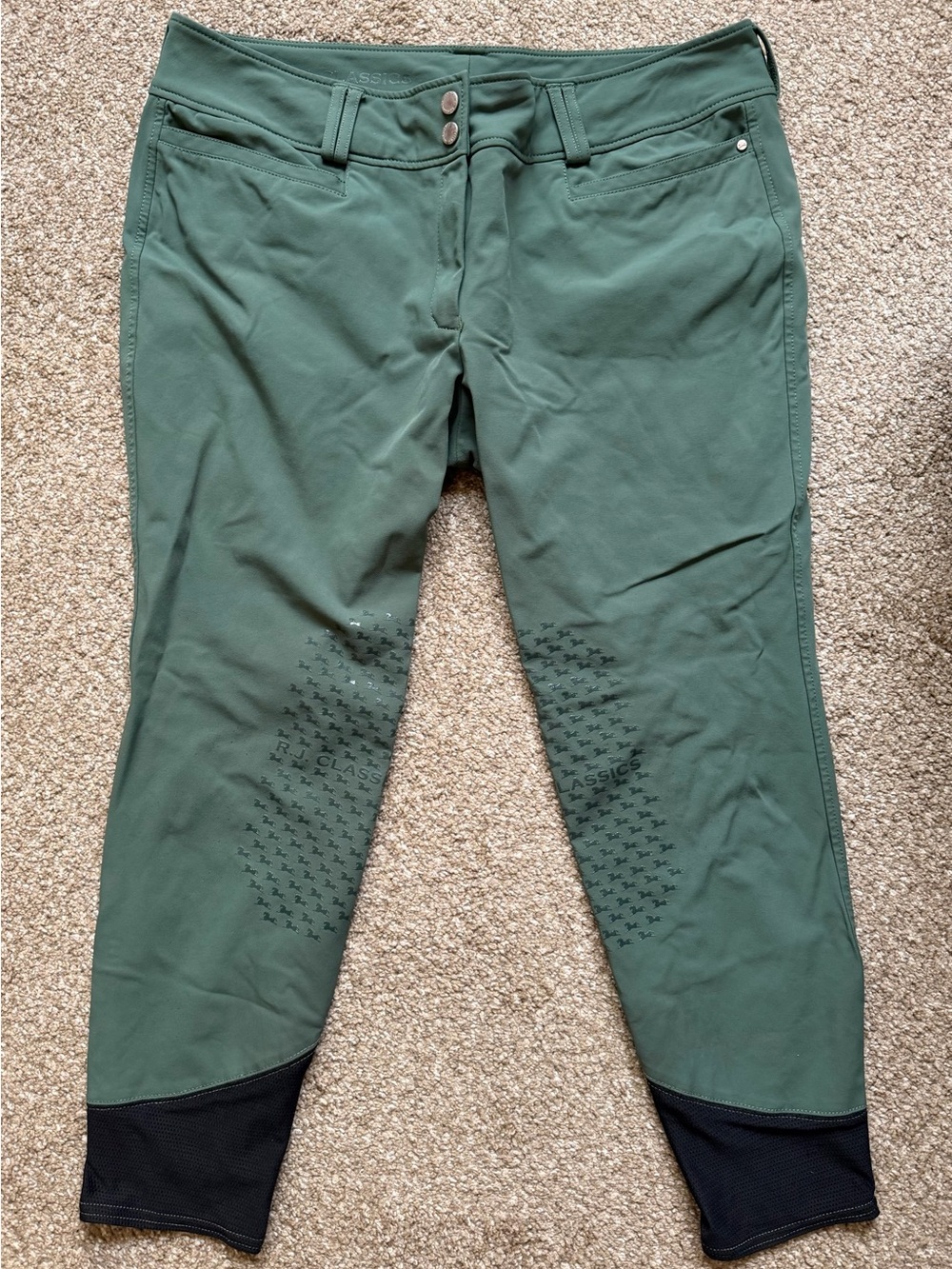 RJ Classics Women’s Knee Patch Green Breeches 36R